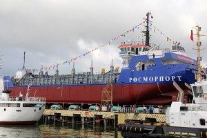 Hạ thủy tàu công trình Việt Nam đóng xuất khẩu sang liên bang Nga